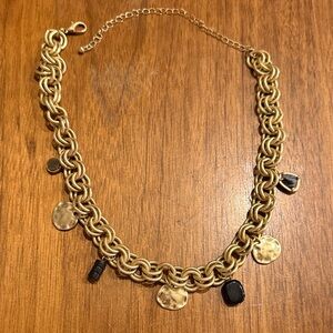 Gold and Black Charm Necklace